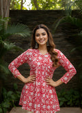 Rosé Bloom A-Line Short Kurti