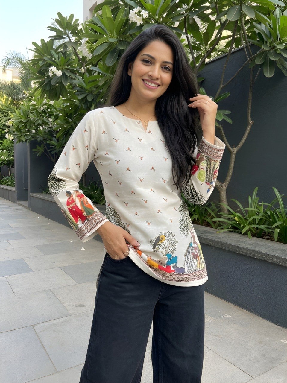 Kalamkari Printed Short Kurti