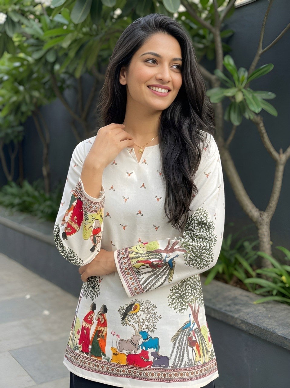 Kalamkari Printed Short Kurti
