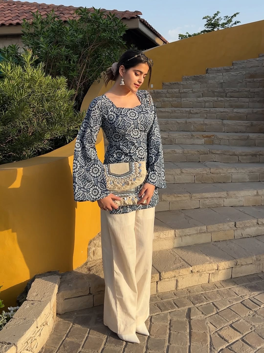 Meera Blue Backless Short  Kurti