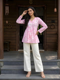 Pink flare short kurti