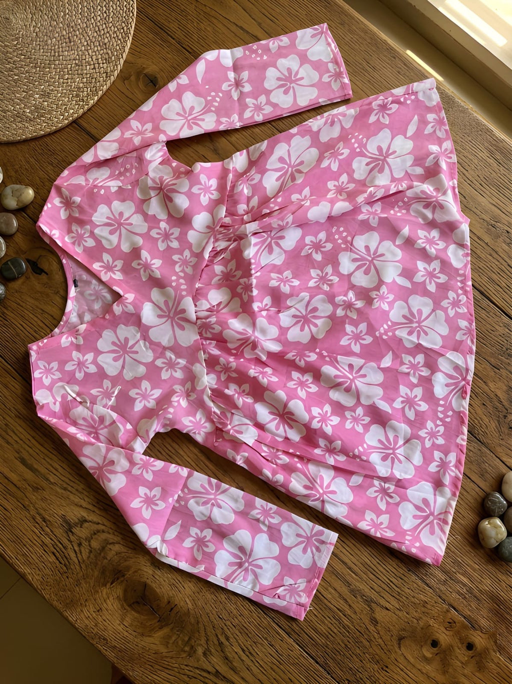 Pink flare short kurti