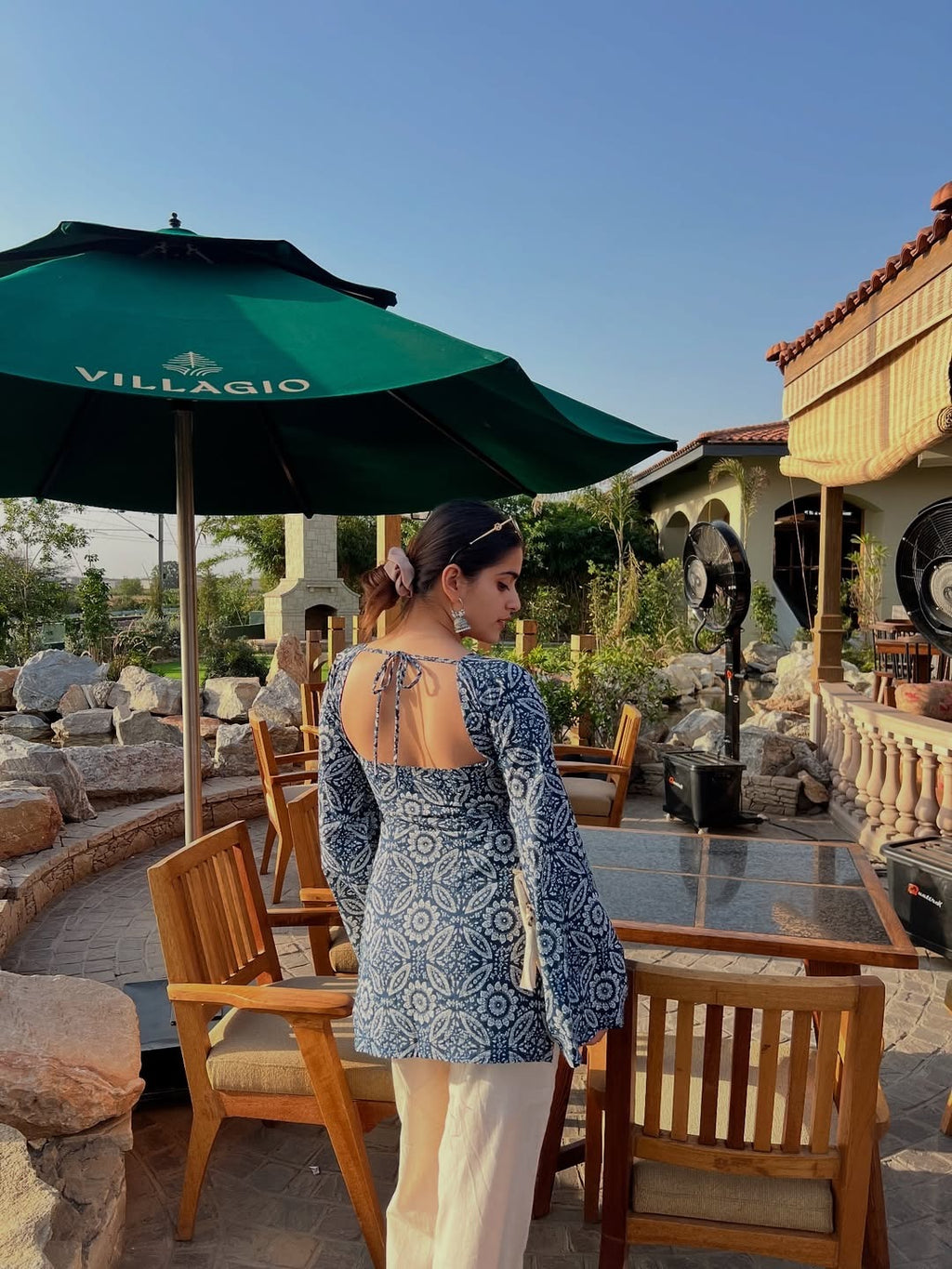 Meera Blue Backless Short  Kurti